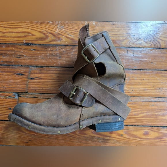 Jeffrey Campbell Free People Brit Intentionally Distressed Brown Leather Boots 9 - Picture 6 of 12